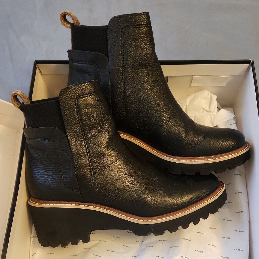 Dolce Vita Black Leather H2O Women's Boots